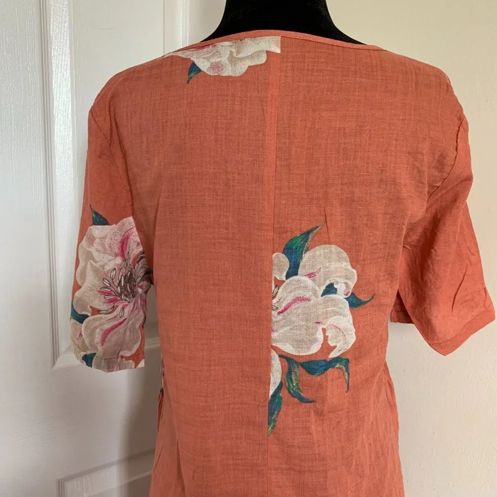 Coral Cotton Floral Maxi Dress - Picture 10 of 10
